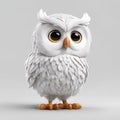 Cute White Owl Sticker, Christmas Owl Clipart, Christmas Owl Decor Isolated on White Background Png illustration