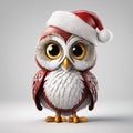 Christmas Owl Clipart, Owl Sticker, Christmas Owl Decor Isolated on Transparent Background Png illustration