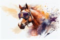 Cool Horse with Sunglasses and Graphic Art Illustration Colorful