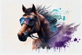 Cool Horse with Sunglasses and Graphic Art Illustration Colorful