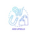 Add upsells blue gradient concept icon