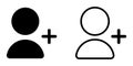 Add user icon set vector. add new people symbol. add new friend icon set vector Royalty Free Stock Photo