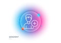 Add User line icon. Profile Avatar sign. Gradient blur button. Vector Royalty Free Stock Photo
