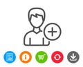 Add User line icon. Profile Avatar sign. Royalty Free Stock Photo