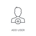 Add user linear icon. Modern outline Add user logo concept on wh