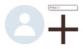 Add User Profile with URL Input for Web Application or Digital Platform Royalty Free Stock Photo