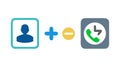 Add User to Call Icon for Conference Feature, vector design Generative AI Royalty Free Stock Photo