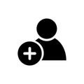 Add User vector Icon. registration illustration sign. avatar symbol. New Profile logo. Royalty Free Stock Photo