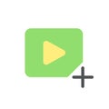 Add video file flat color ui icon Royalty Free Stock Photo