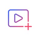 Add video file pixel perfect gradient linear ui icon Royalty Free Stock Photo