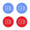 Add video icon on circle background. Upload content button Royalty Free Stock Photo