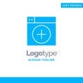 Add, Window, New, Graphics, App Blue Solid Logo Template. Place for Tagline Royalty Free Stock Photo