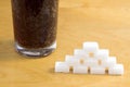 Added sugar in fizzy drinks Royalty Free Stock Photo