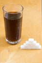 Added sugar in fizzy drinks Royalty Free Stock Photo