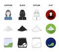 Addict, cocaine, marijuana, corpse.Drug set collection icons in cartoon,black,outline,flat style vector symbol stock