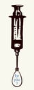 Addict syringe. Vector drawing icon