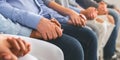 Addicted People Holding Hands Together On Therapy Group Meeting In Rehab Royalty Free Stock Photo