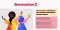 addicted young girls using smartphones generation Z digital addiction concept horizontal