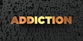 Addiction - Gold text on black background - 3D rendered royalty free stock picture