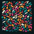 pharmaceutical tablet medical pharmacy capsule medicine drug pill illustration medication. Generative AI.