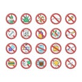 Addiction Substance Dependence Icons Set Vector .