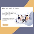 Addiction treatment, group therapy landing page