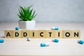 ADDICTION word made with building blocks, medical concept Royalty Free Stock Photo