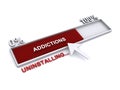 addictions uninstalling progress on white Royalty Free Stock Photo