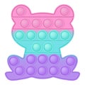 Addictive anti stress toy in pastel colors. Bubble anxiety developing vibrant pop it toys for kids. Vector illustration