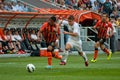 Addictive game between the teams moment FC Shakhtar Donetsk and Bayer Leverkusen