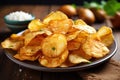 Addictive Plates potato chips snack. Generate Ai