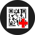 Adding data using a QR code. Vector image.