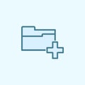 adding a folder field outline icon. Element of 2 color simple icon. Thin line icon for website design and development, app Royalty Free Stock Photo
