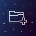 Adding a folder nolan button icon. Simple thin line, outline vector of web icons for ui and ux, website or mobile application Royalty Free Stock Photo