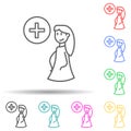 adding a girlfriend multi color style icon. Simple thin line, outline  of friendship icons for ui and ux, website or mobile Royalty Free Stock Photo