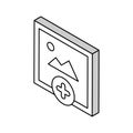adding image social media ugc isometric icon vector illustration