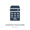 adding machine icon in trendy design style. adding machine icon isolated on white background. adding machine vector icon simple