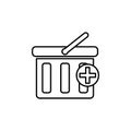 adding a shopping cart icon. Element of simple icon for websites, web design, mobile app, info graphics. Thin line icon for websit Royalty Free Stock Photo