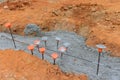 Adding a strip foundation reinforcement frame to a reinforced concrete building