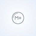 Adding value to buffer, vector best gray line icon Royalty Free Stock Photo