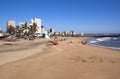 Addington Beach Against City Skyline in Durban Royalty Free Stock Photo