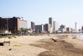 Addington beach against city skyline in Durban, South Africa Royalty Free Stock Photo