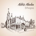 Addis Ababa Cathedral. Sketch.