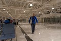 Departure area and travellers at Bole Airport in Ethiopia Royalty Free Stock Photo