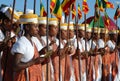 Addis Ababa, Ethiopia: Choir of girls singing at Timkat, Epiphany celebrations.