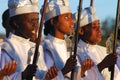 Addis Ababa, Ethiopia: Altar girls singing at Timkat, Epiphany celebrations.