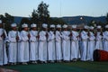 Addis Ababa, Ethiopia: Choir of girls singing at Timkat Epiphany celebrations.