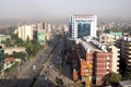 Addis Ababa, Ethiopia - 11 April 2019 : Busy street in the Ethiopian capital city of Addis Ababa