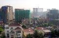 Addis Ababa, Ethiopia - 11 April 2019 : Busy street in the Ethiopian capital city of Addis Ababa