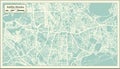 Addis Ababa Ethiopia City Map in Retro Style. Outline Map. Royalty Free Stock Photo